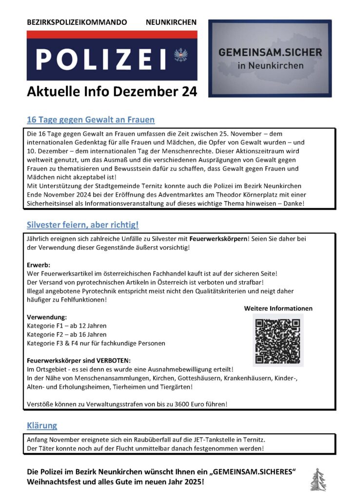 Aktuelle Information Dezember 2024