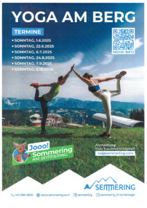 Plakat Werbung Yoga am Hirschenkogel