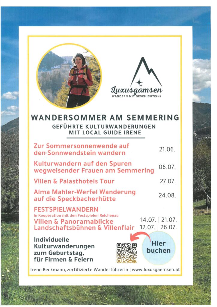 Plakat mit allen Terminen der geführten Wanderungen
