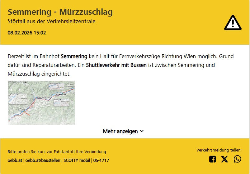 Verkehrsbehinderung ÖBB